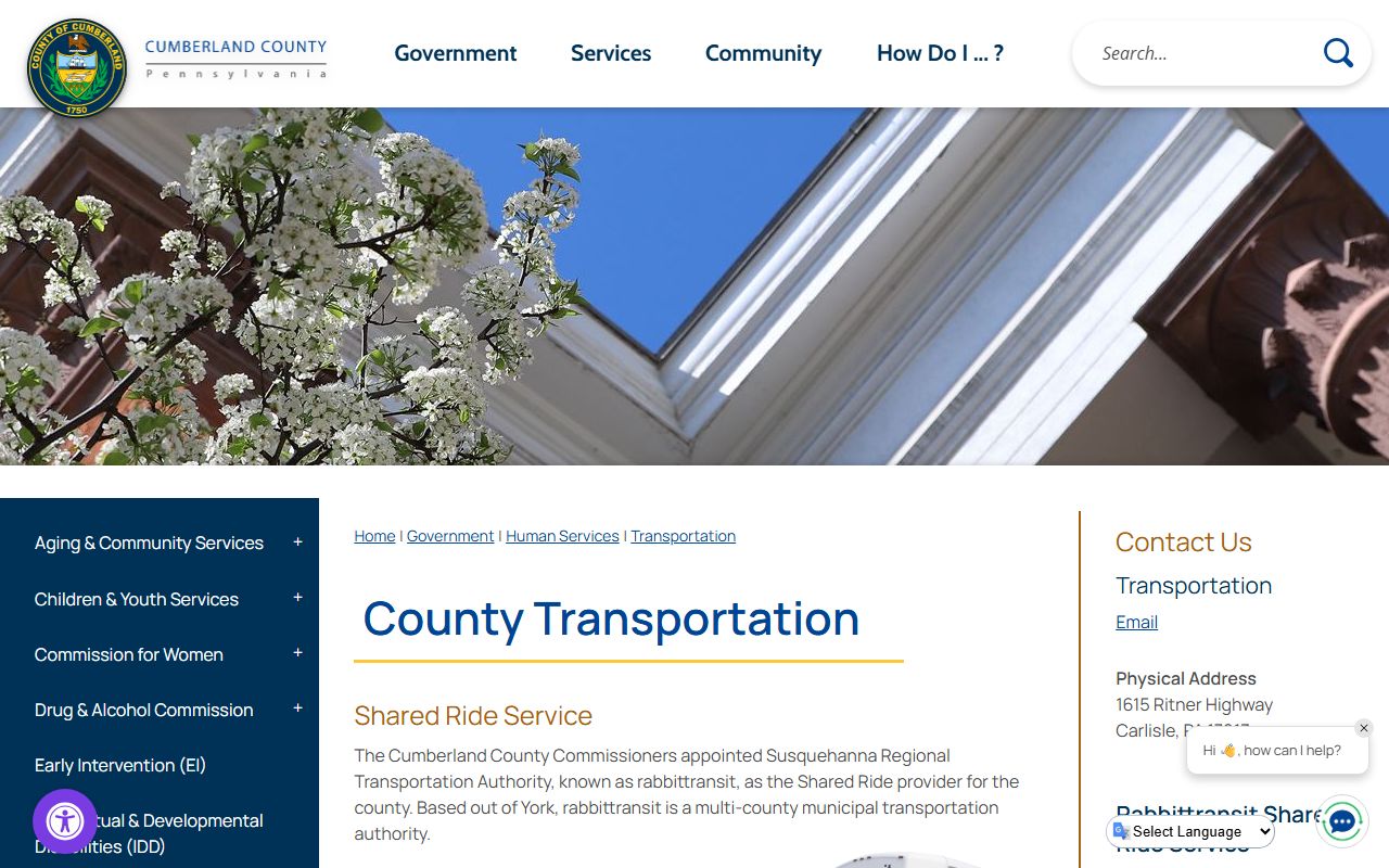 Cumberland County mugshot request Right-to-Know open records page